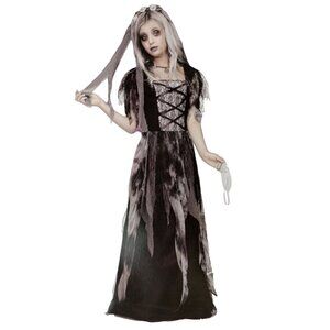 Fun World Girls M (7/8) Cemetery Bride Halloween Costume Gown and Veil